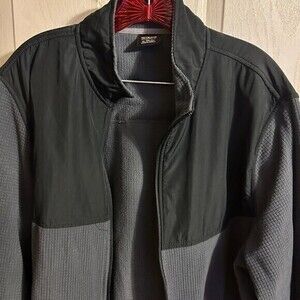 Athletics Full Zip Jacket Mens‎ Black n Gray 100% Polyewster